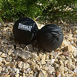 Масажний силіконовий подвійний м'яч PowerPlay PP-4355 Silicone Lacrosse Peanut Ball (6.3*12.6см.) Чорний, фото 5
