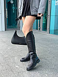 Чоботи жіночі шкіряні чорні демісезонні, фото 2