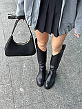Чоботи жіночі шкіряні чорні демісезонні, фото 4