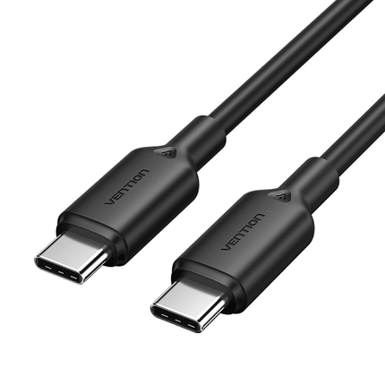 Кабель Type-C-Type-C Vention TPE PVC Round PD 60W 3A 480Mbps 1m Black (TRCBF), фото 1