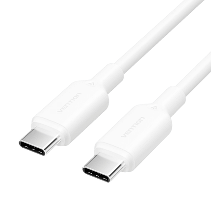 Кабель Type-C-Type-C Vention TPE PVC Round PD 60W 3A 480Mbps 1m White (TRCWF), фото 1