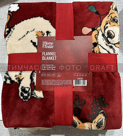 ARDESTO Плед Flannel 160х200см, 100% поліестер, різдвяні коргі