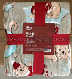 ARDESTO Плед Flannel 160х200см, 100% поліестер, різдвяні котики