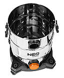 Neo Tools Профессиональный пылесос, 1400Вт, 18 кПа, контейнер 30л, HEPA, колеса, 5.92кг, фото 9