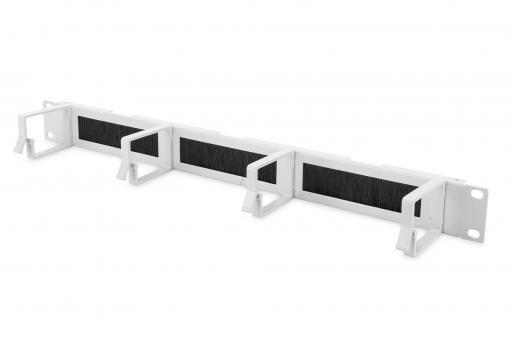 Digitus Кабельний організатор 19" 1U, 4xRings 44x60mm, brush, RAL 7035, фото 1