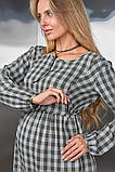 Сукня для вагітних та годуючих з секретом годування в сіру клітину S, фото 6