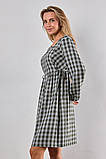 Сукня для вагітних та годуючих з секретом годування в сіру клітину S, фото 8