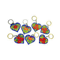 Брелок "Серце" 5,5*5,5 см., з Петриківським розписом