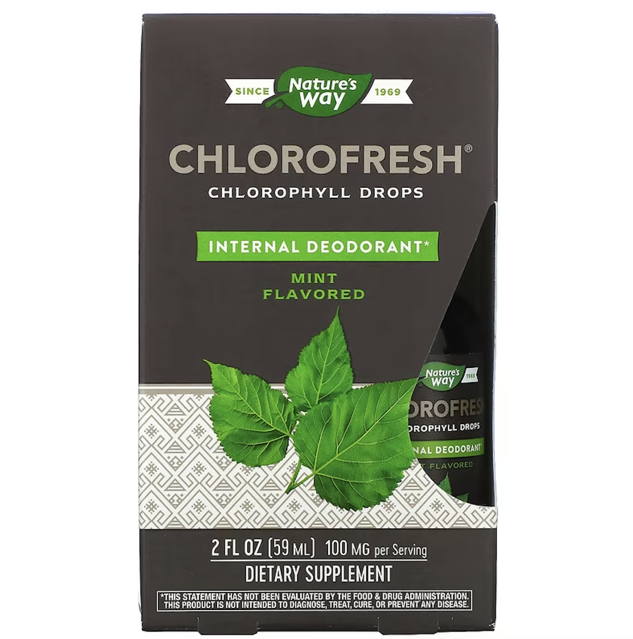 Nature's Way, Chlorofresh, краплі з хлорофілом, зі смаком м’яти, 59 мл, фото 1