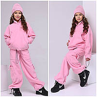 Детский теплый спортивный костюм на девочку, подростковый флисовый спортивный костюм для девочки 9-13 лет