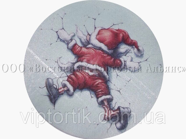 Вафельна картинка - Санта Клаус No1 - Ø21 см, фото 1