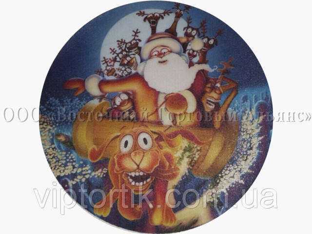Вафельна картинка - Санта Клаус No4- Ø21 см, фото 1