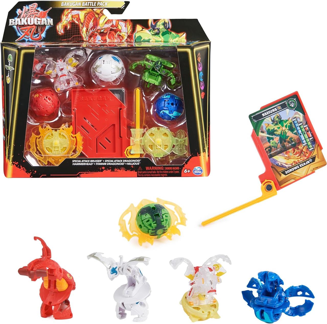 Набір Bakugan Battle 5-Pack, Special Attack Bruiser, Dragonoids, Hammerhead, Nillious Набір Бакуганів 5 шт
