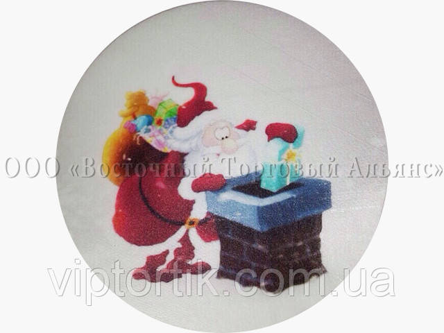 Вафельна картинка - Санта Клаус No6- Ø21 см, фото 1