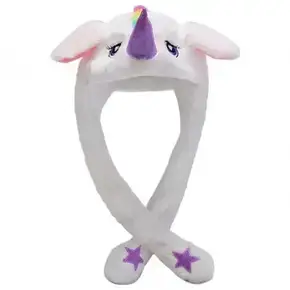 Шапка Кігурумі Єдиноріг із рухомими вухами Біла, Шапка Єдиноріг, фото 3