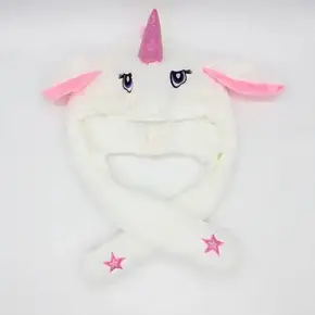 Шапка Кігурумі Єдиноріг із рухомими вухами Біла, Шапка Єдиноріг, фото 2