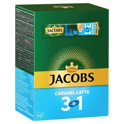 Кавовий напій Jacobs 3в1 Caramel 24 стилі карамельний латте якобс 3в1