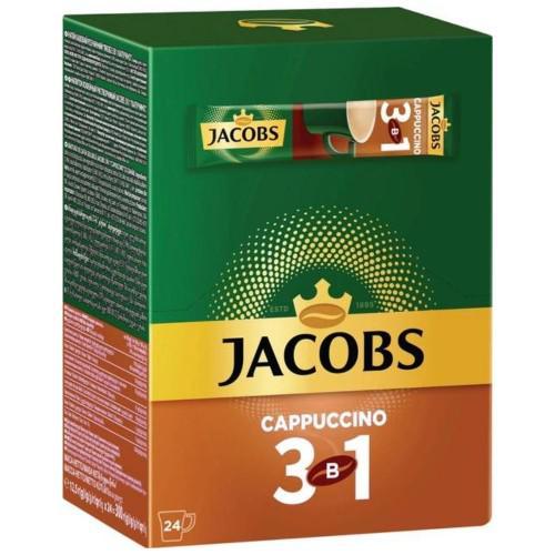 Кавовий напій Jacobs 3в1 Cappuccino 24 стика молочний капучино Якобс