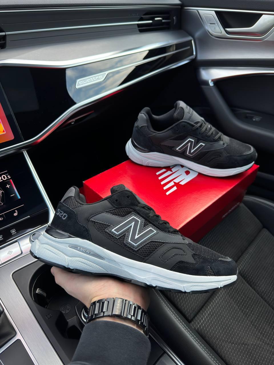 Чоловічі кросівки замша текстиль New Balance 920 Black White, кеди Нью Беланс чорні 41