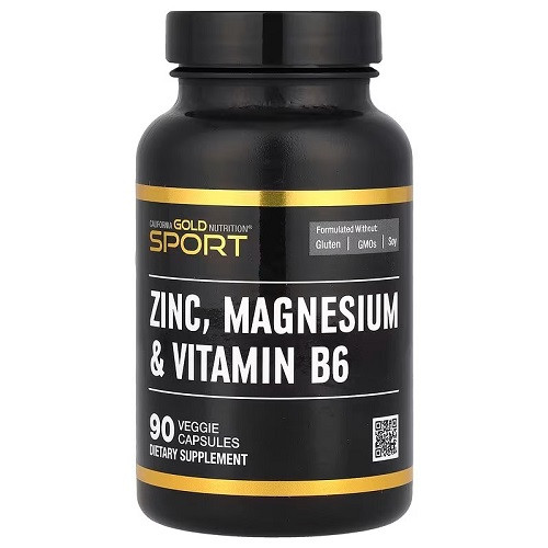 Вітаміни і мінерали California Gold Nutrition Zinc, Magnesium & Vitamin B6 (90 капсул.), фото 1