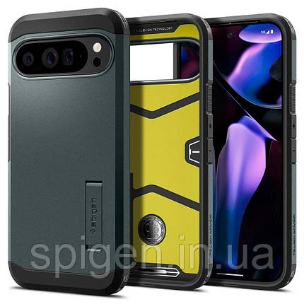 Чохол Spigen для Pixel 9 Pro XL - Tough Armor, Abyss Green (ACS07728), фото 1