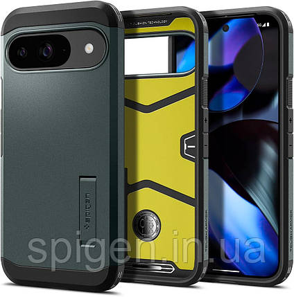Чохол Spigen для Pixel 9 / Pixel 9 Pro - Tough Armor, Abyss Green (ACS07694), фото 1
