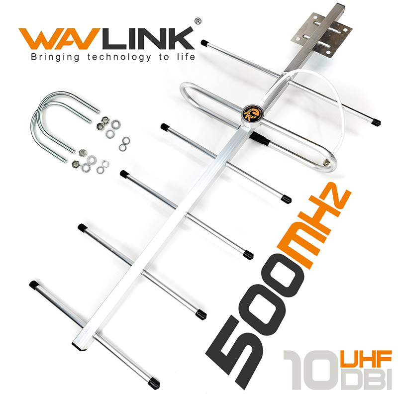 Антена Yagi спрямована 500 МГц із посиленням 10 дБ WavLink S10M для ретрансляторів, радіостанцій, FPV зв'язку