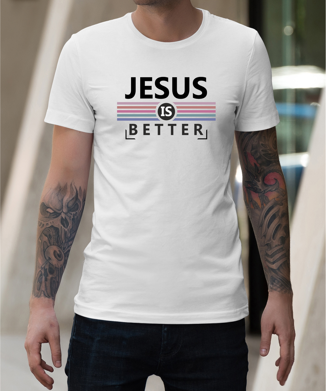 Православні трендові футболки з принтом jesus is better (Ісус краще),християнські бавовняні х/б розмір S, фото 1