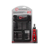 Викрутка реверсивна з комплектом насадок 26 од, INTERTOOL VT-1026