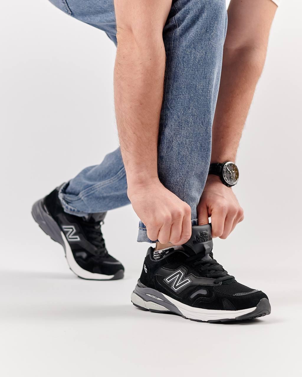 Чоловічі кросівки замша сітка New Balance 920 Black White, кеди чоловічі Нью Беленс чорні. Чоловіче взуття