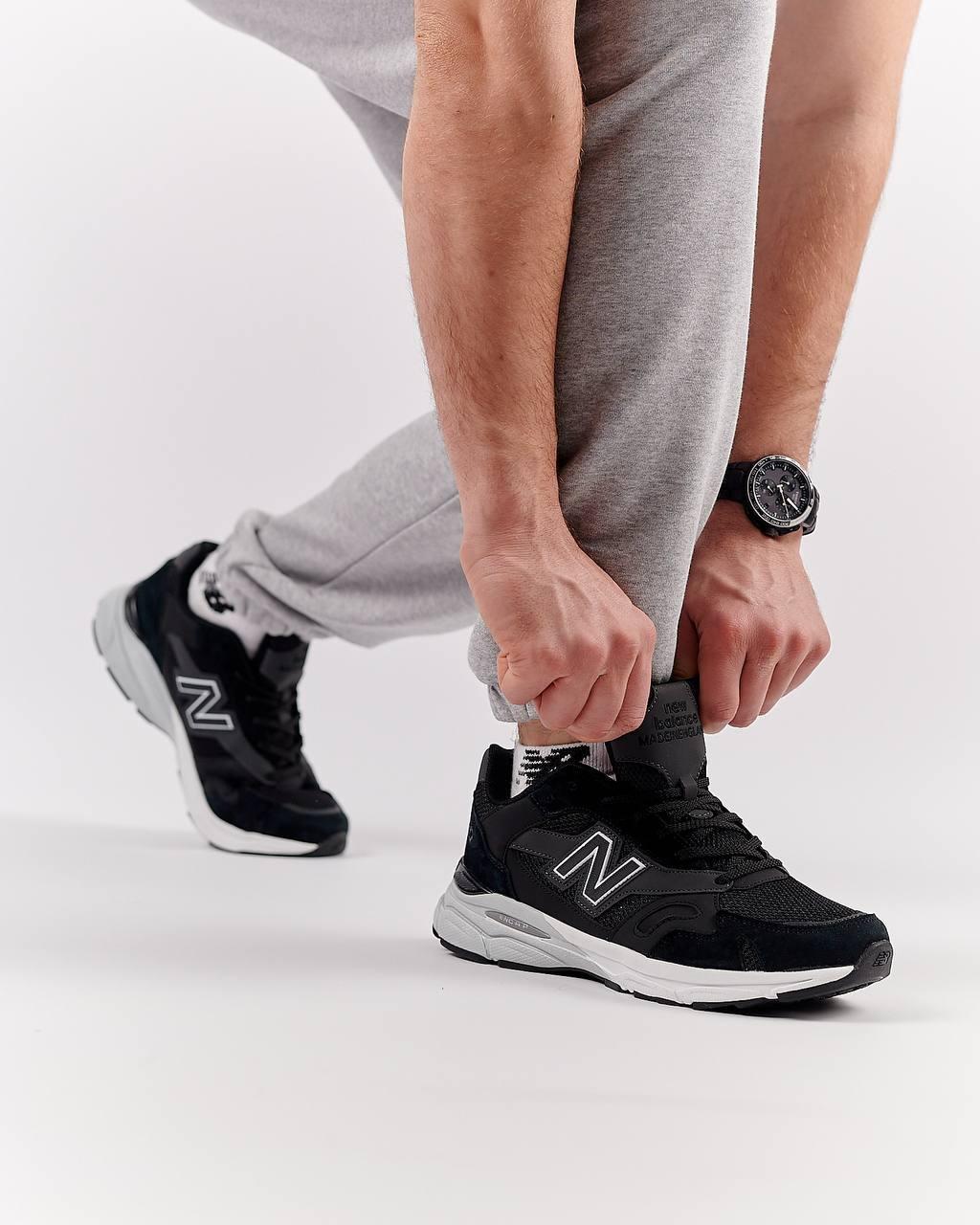 Чоловічі кросівки замша текстиль New Balance 920 Black White, кеди Нью Беланс чорні. Чоловіче взуття