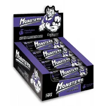 Протеїнові батончики – Monsters High Protein Bar / 20х80 g чорнослив