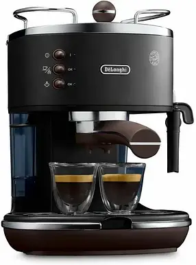 Ріжкова кавоварка еспресо Delonghi Icona Vintage ECOV 311.BK, фото 3