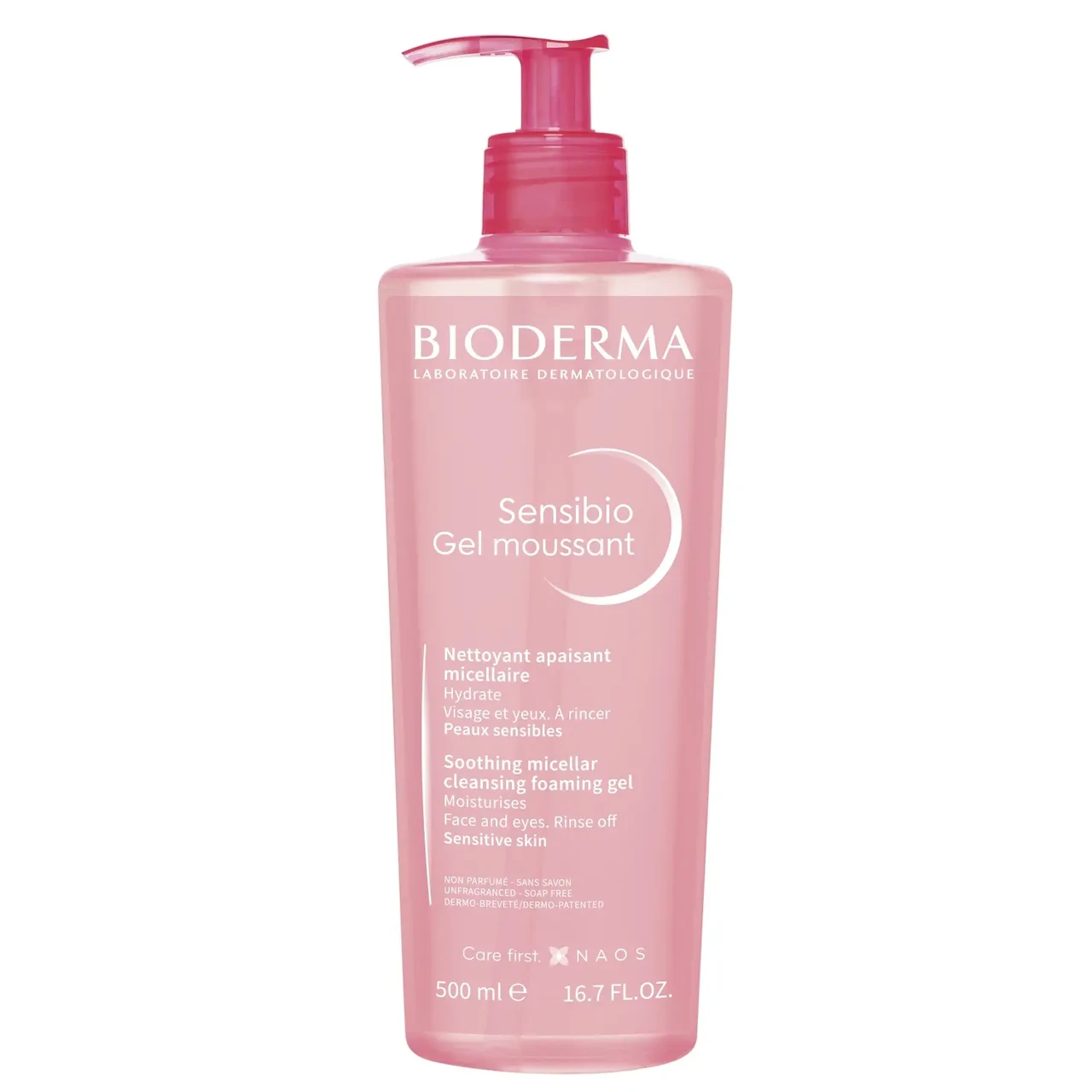 Bioderma Sensibio Gel Moussant, заспокійливий очищаючий гель для обличчя, 500 мл