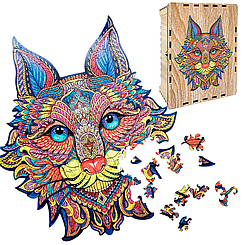 Пазл А3 Лісовий кіт з дерева 165 фігурних елементів у подарунковій коробочці