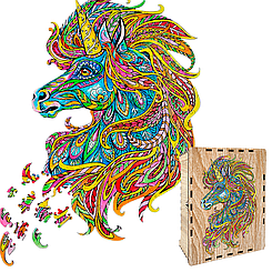 Пазл А3 Єдиноріг з дерева 183 фігурні елементи 46х31 см у подарунковій коробці