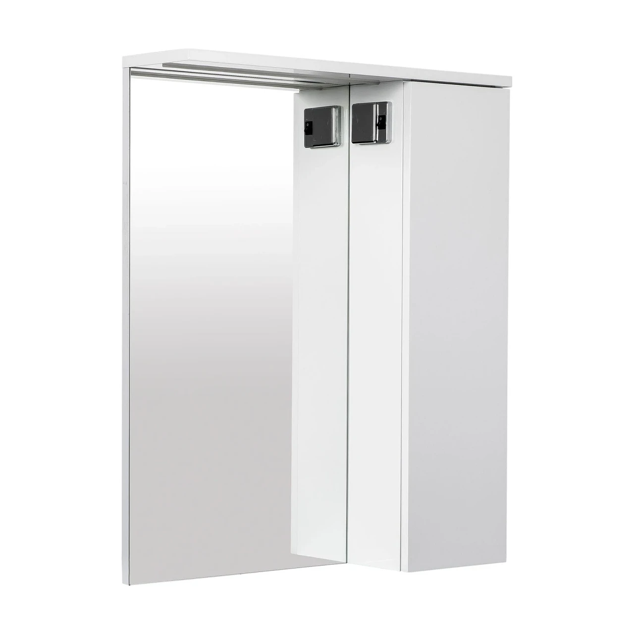 Дзеркало Уно 60 см з підсвітлювачем та пеналом праворуч, фото 1