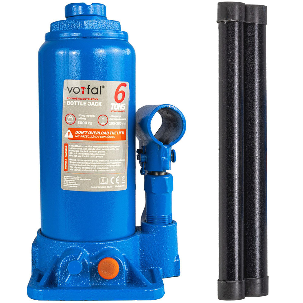 Домкрат пляшковий 6 т (195-380 мм) Vorfal V08382, фото 1