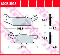 Тормозные колодки TRW / LUCAS MCB802SI