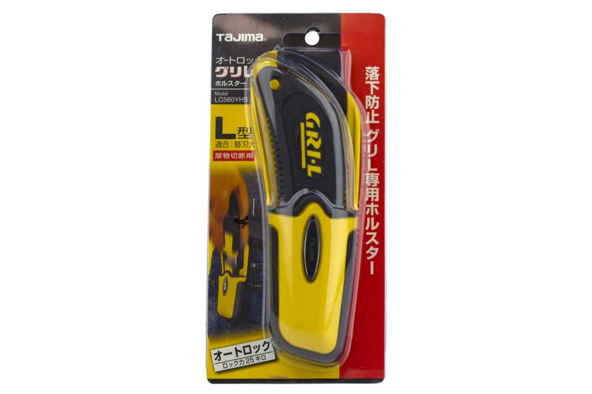 Ніж будівельний сегментний TAJIMA LC560YHSBL із кобурою 18 мм автоматичний фіксатор GRI 560