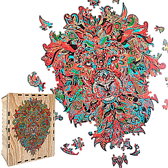 Пазл А3 Лев з дерева 127 елемента 31.6х41.7 см у подарунковій коробці
