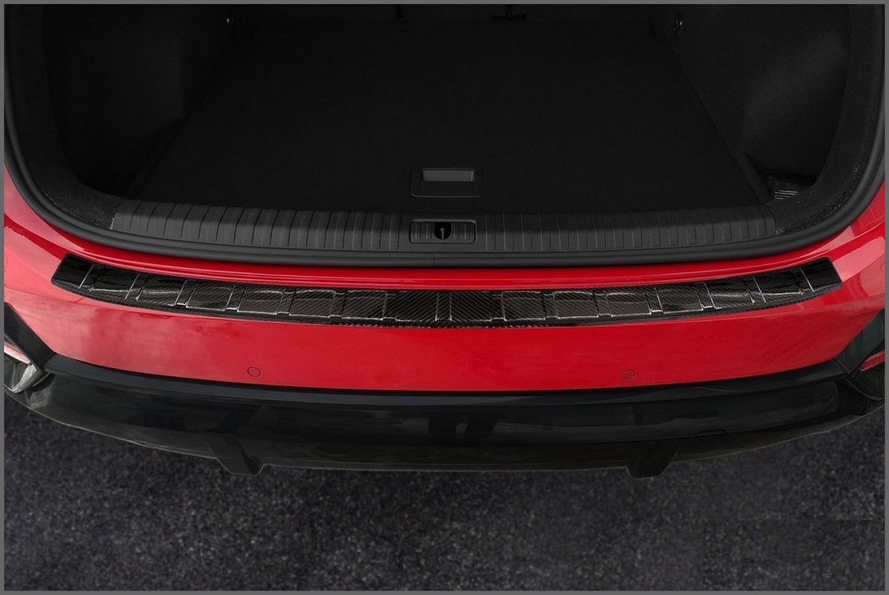 Захисна накладка на задній бампер для Audi Q3 Sportback 2019+ /карбон/, фото 4