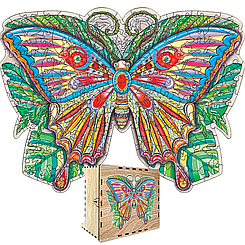 Пазл А3 Метелик 191 фігурний елемент з дерева 41.9x31.6 см у подарунковій упаковці 41.9x31.6 см