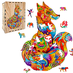 Пазл А3 Лисиця 38х48 см з дерева на 167 фігурних елементів у подарунковій коробочці