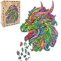 Пазл А3 Дракон 236 фигурных деревянных элемента в подарочной коробочке 41,5х31,5 см