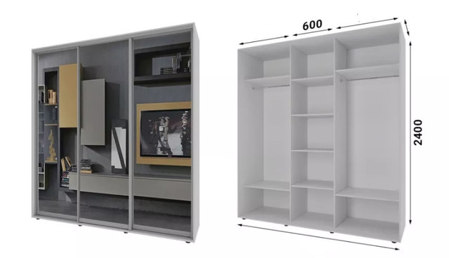 Трехдверный шкаф-купе 2400*450*2400H купить шкафы купе - тел 057-754-71-65