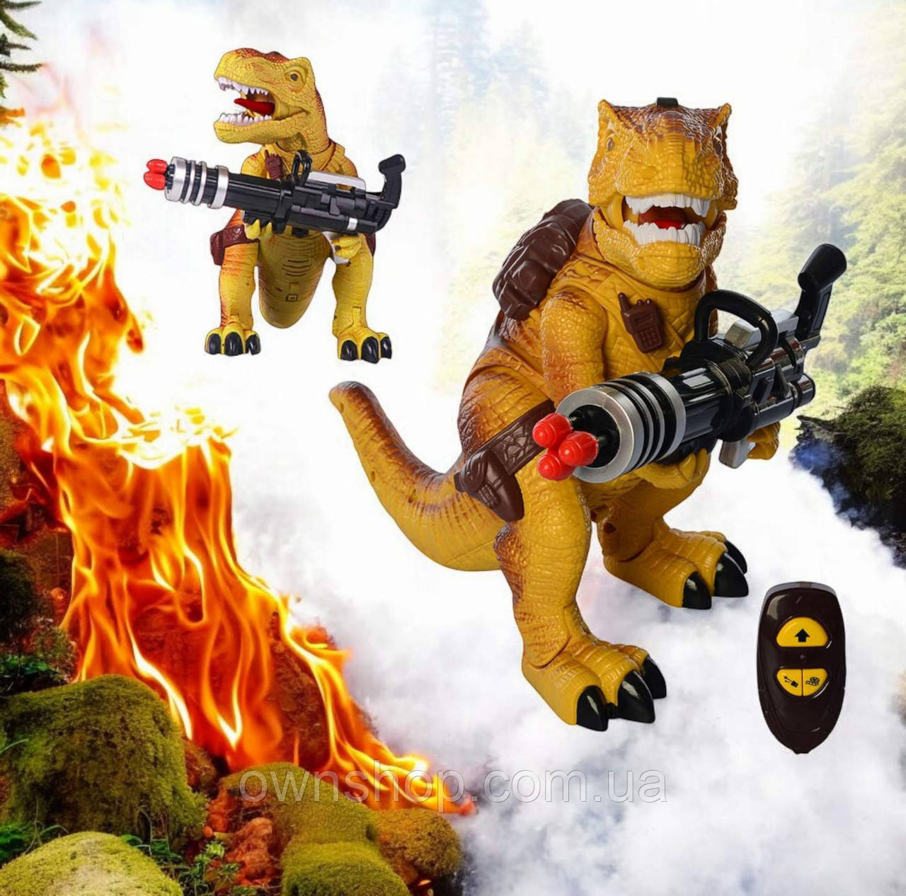 Іграшковий динозавр 33 см, з функцією стрільби кулями, модель 6036, фото 1