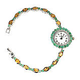 Годинник. Натуральний цитрин і смарагд. Срібло 925., фото 3