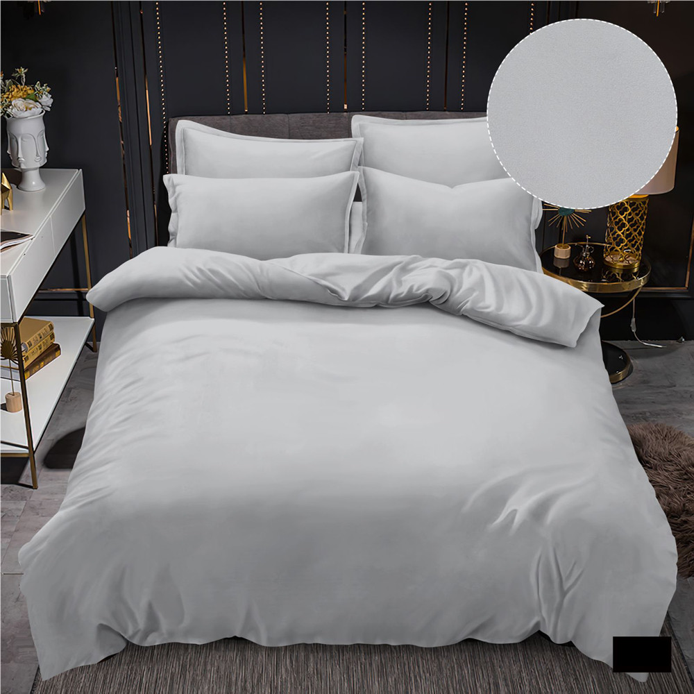 Однотонна світло-сіра тканина 220см для постільної білизни поліестер Мікрофібра синтетична MIK3 у рулоні 100м