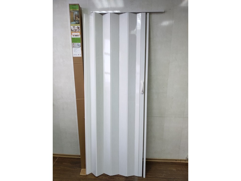 Двері гармошка під розміри. Двері ПВХ,. Міжкімнатні двері гармошка 81х203см. Білий ясен, фото 1